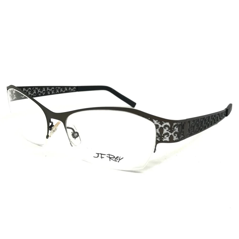 J.F. Rey Eyeglasses Frames JF2558 0500 Black Mesh Fleur De Lis 52-16-132